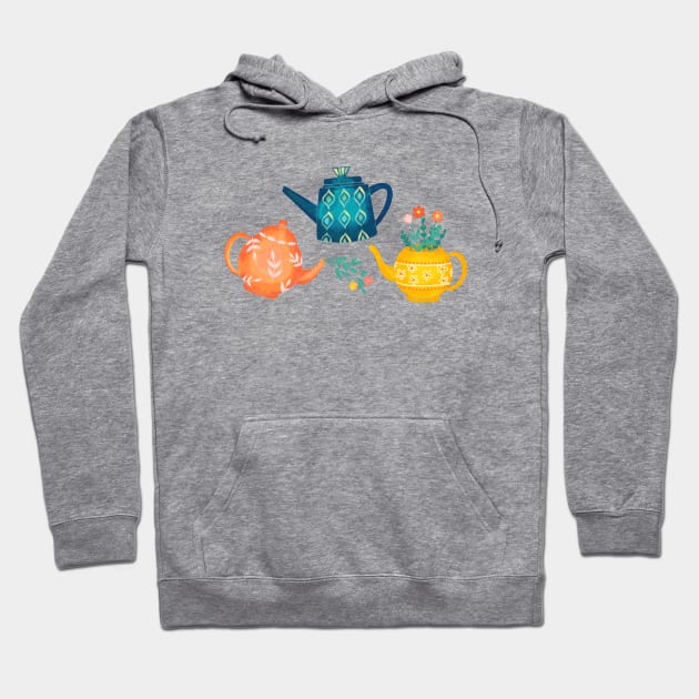 Whimsical Teapots Hoodie by tangerinetane